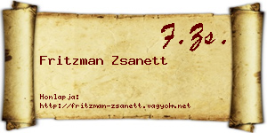 Fritzman Zsanett névjegykártya